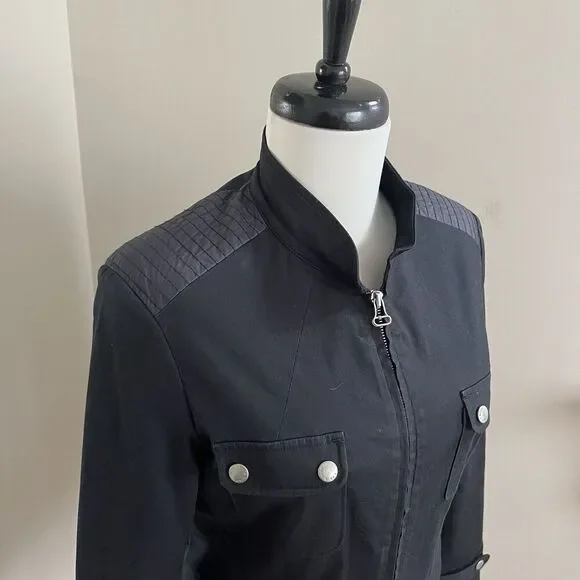 Rag & Bone Utility Army Jacket size 4 Black Elbow Patch - Picture 12 of 13